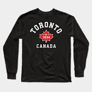 Toronto Canada Canadian Flag Maple Leaf Long Sleeve T-Shirt